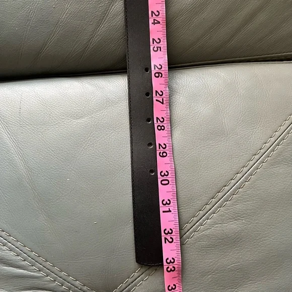 Vintage GORBANI Genuine Leather GOLD CURB CHAIN LOOK Elegant BLACK BELT M - Picture 13 of 16